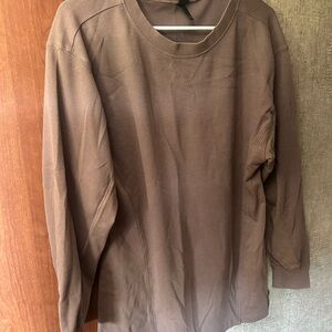 wild fable Women’s Brown Waffle-Knit Long Sleeve Crew